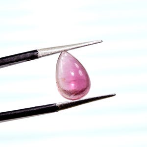 Pink Tourmaline Loose Gemstone, Pear Tourmaline Smooth Cabochon, Gemstone for Jewelry Making, Natural Tourmaline, 10X7 MM  Pink Tourmaline