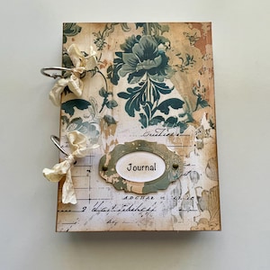Handmade Vintage Style Hard Cover Journal with Coffee Dyed Papers, Handmade Pockets and More