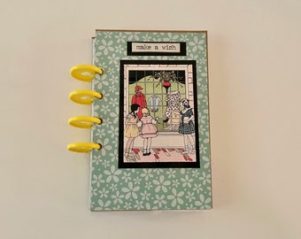 ON SALE!   Make A Wish Whimsical Retro Style Handmade Journal