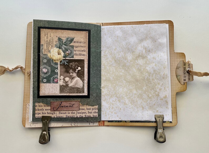 Handmade Vintage Style File Folder Style Small Journal Etsy
