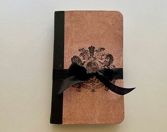 ON SALE!   Handmade Small Vintage Style Soft Cover Journal with Coffee Dyed Papers, Pockets, Ephemera and More