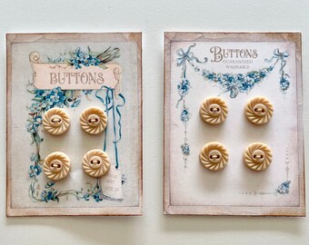 ON SALE!  Two Sets of My Handmade Polymer Clay Buttons for Journals, Tag Making, Craft Projects and More