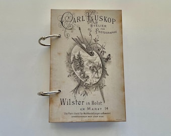 ON SALE!   Handmade Vintage Style Hard Cover JournaL With Pockets, Coffee Dyed Papers and More