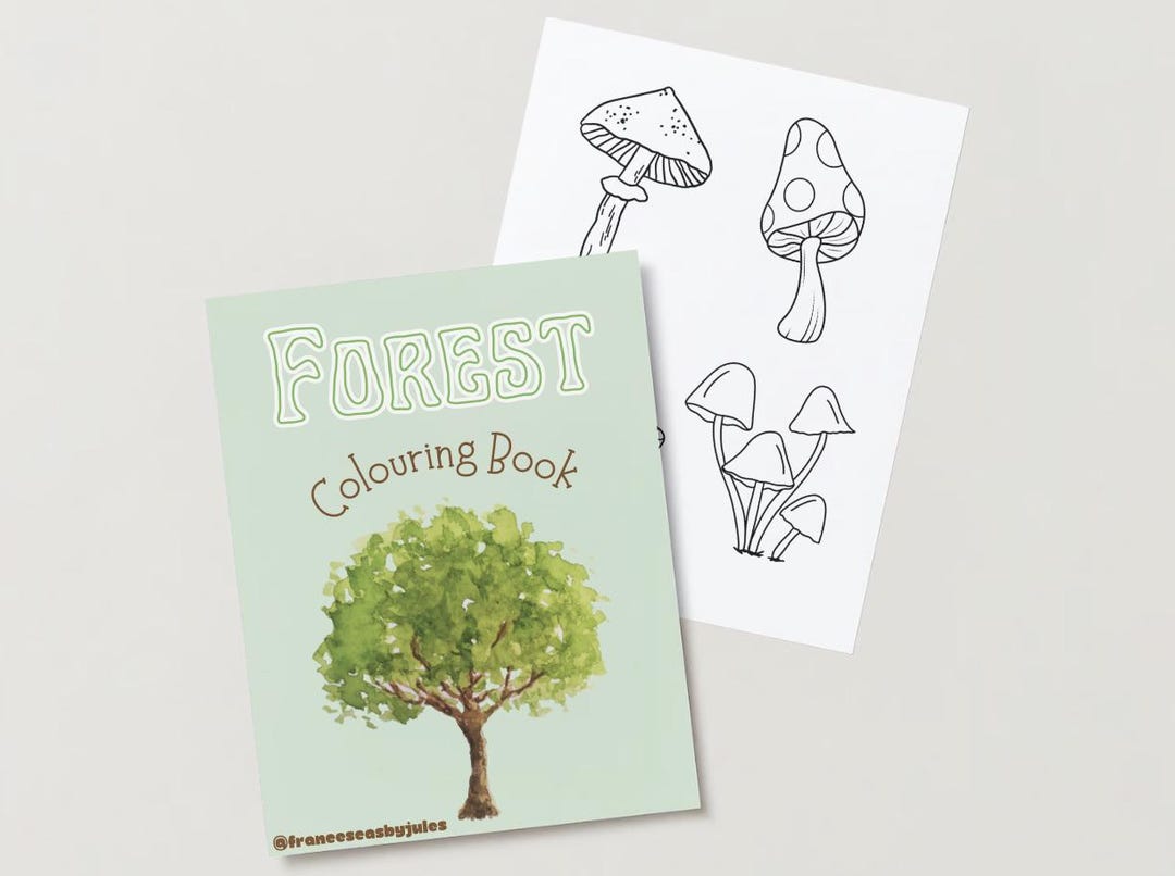 Large Print Forest Colouring Book Etsy