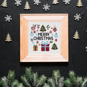 Christmas Cross stitch pattern PDF, Christmas Ornaments Counted Cross Stitch, Xmas Pattern Home Gift, New Year Decor Design Digital PDF File