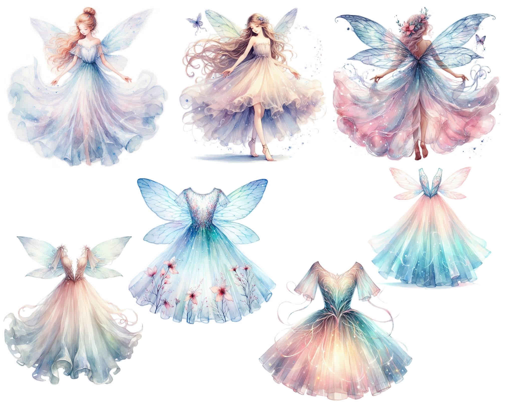 Watercolor Fairy Clipart Bundle, 25 Fairy PNG Files, Fantasy Fairy ...