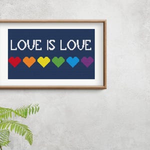 Pride cross stitch pattern, pride flag,  rainbow cross stitch, lgbt, pride, love cross stitch, Hand Embroidery, Instant Download PDF