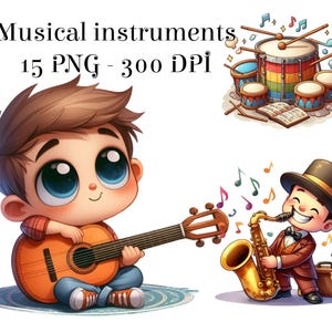 15 PNG,Musical Instruments Clipart bundle,Musical Instruments png,musical notes clipart,artistic musical instruments clipart,musical clipart