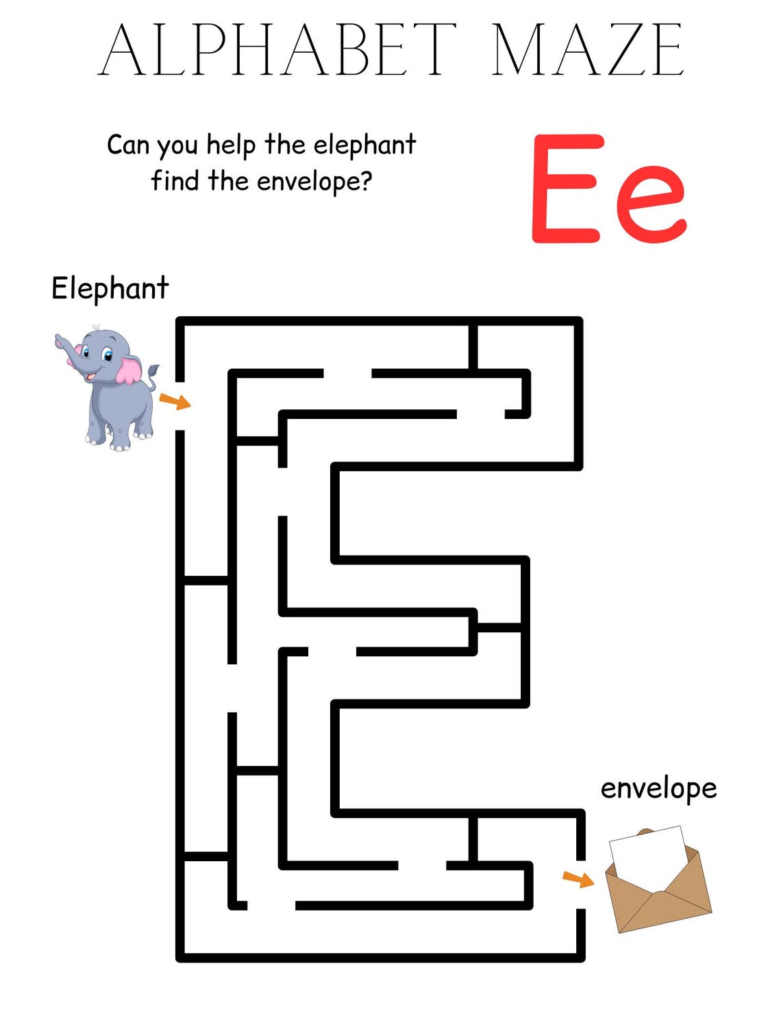 Alphabet Maze Printable | ABC Maze Activity for Kids | Educational ...