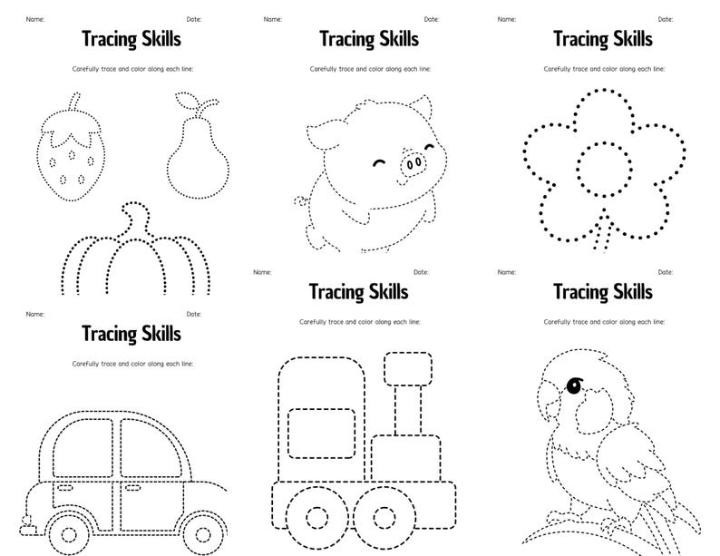 90 Preschool Line Tracing Worksheets Bundle, Fine Motor Skills, Fun Pre ...