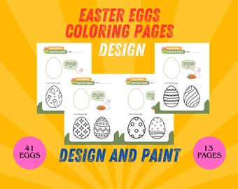 Easter Egg Design & Paint Printable PDF | Fun DIY Easter Crafts for Kids | Easter Egg Coloring, Decoration Activity, Holiday Coloring