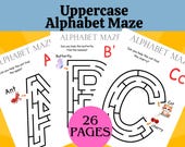 Alphabet Maze Printable | ABC Maze Activity for Kids | Educational Preschool & Kindergarten PDF | Fun Letter Puzzle Worksheets Game