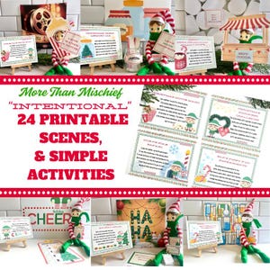 Kit de elfo para impressão: 24 cenas de atividades de Natal (download em PDF)