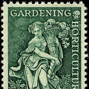 Cinco sellos postales antiguos sin usar de 3 c. Jardinería y horticultura // Valor nominal 0,15
