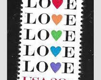 rainbow love stamps etsy