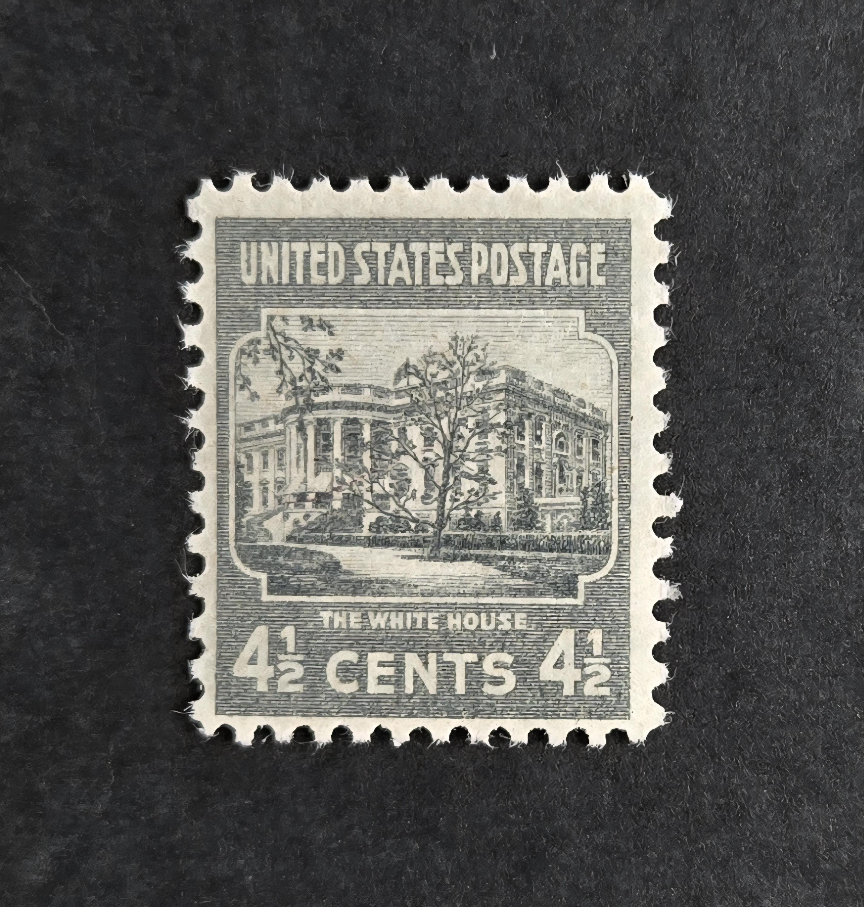 1938年ヴィンテージ切手 ホワイトハウス 4.5セント // 5枚セット