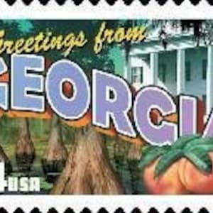 Five 5 Greetings from Georgia // timbres non utilisés // 34 cents // valeur faciale 1,70