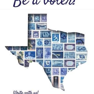 Postkarten an Wähler druckbare Vorlage: Blaues Texas