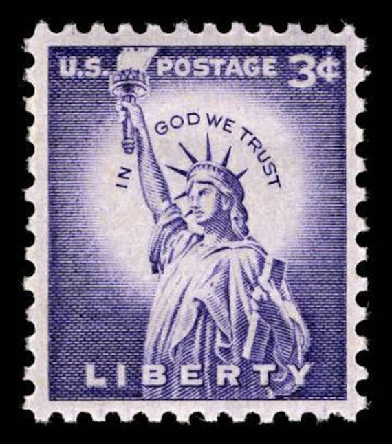 Five 5 Unused US Postage Stamps Statue of Liberty 3c // 3 Cent