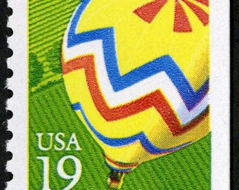 Cinq timbres vintage de 1991 « Ballon » de 19 cents // Timbres vintage non utilisés de 19 cents // Valeur faciale : 0,95