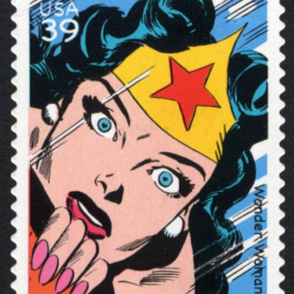 One (1) unused postage stamp - Super Heroes, DC comics // Wonderwoman // 39 cent stamp