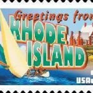 Cinco 5 Saudações de Rhode Island 34c // selos postais não utilizados // selos de 34 centavos // valor nominal 1,70