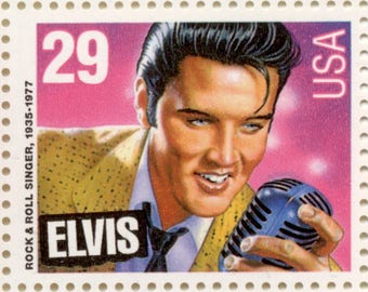 Five 5 vintage unused postage stamps - Elvis Presley 29c // 29 cent stamps // Face value 1.45