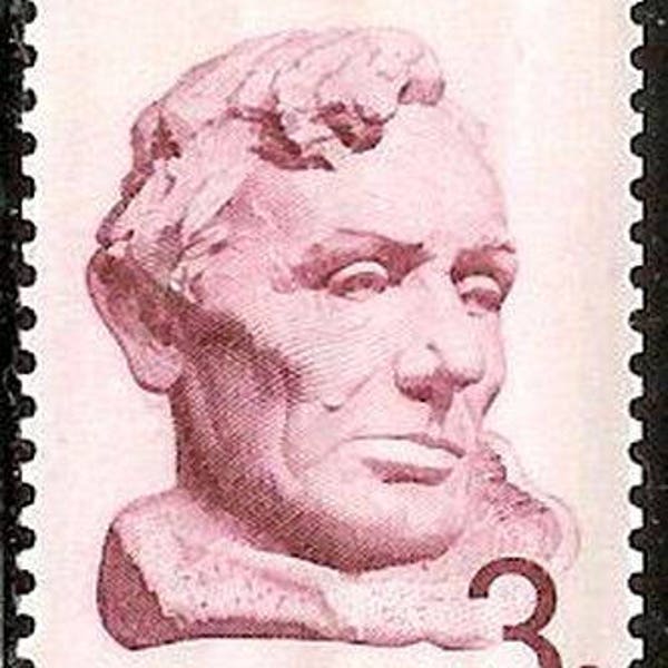 Five 5 vintage unused postage stamps - Abraham Lincoln 3c // 3 cent stamps