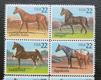 切手。アメリカ32セント切手。 先史時代の動物 4 枚 32 セント // ヴィンテージ未使用郵便切手 // 32