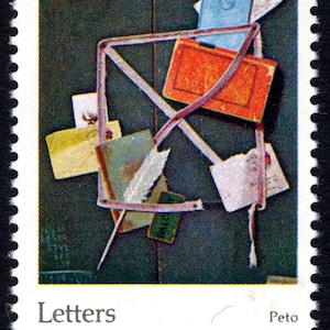 Cinco sellos de 10 centavos de John Peto // Cartas que se unen // Sellos postales antiguos de gran tamaño sin usar de 10 centavos // Valor nominal 0,50