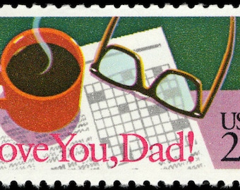 One 1 unused postage stamps - Love you, dad! Father's Day 22c // 22 cent stamp