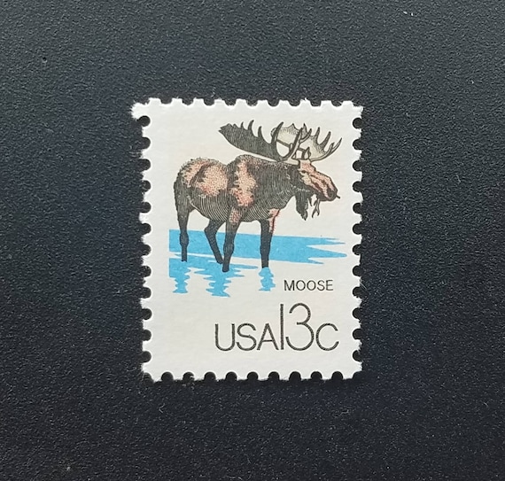 Vintage 1978 Moose 13c Postage Stamps: Canadian Wildlife, 13 Cent