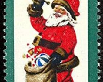 ヴィンテージサンタクロース切手：未使用8セント切手10枚 - Etsy 日本