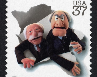 Vintage 2005 Statler and Waldorf 37c stamp // Jim Henson's Muppets // unused 37 cent stamp