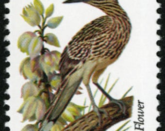 Vintage New Mexico Bird & Flower 20c Postage Stamps: 20 Cent, Set of 5