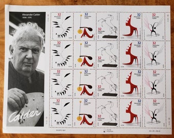 Alexander Calder stamp sheet 32c // 32 cent stamps // Face value 6.40