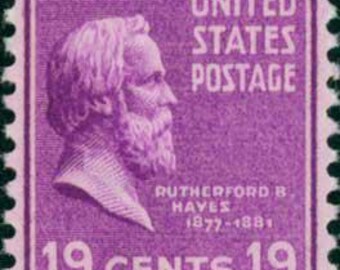 5 timbres vintage Rutherford B. Hayes 1938 19c // The Prexies // lot de cinq timbres de 19 cents non utilisés // valeur faciale 0,95