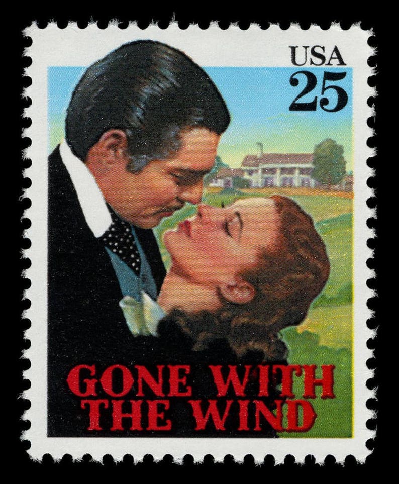 Vintage Postage Stamps Gone With the Wind 25c // 25 Cent Stamps Etsy