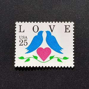 Five 5 Love, Doves, Heart 25c // ongebruikte postzegels // Postzegels van 25 cent // nominale waarde 1,25