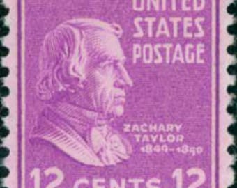 5 timbres vintage de 1938 à l'effigie de Zachary Taylor (12 cents) // The Prexies // lot de cinq timbres de 12 cents non utilisés // valeur faciale 0,6