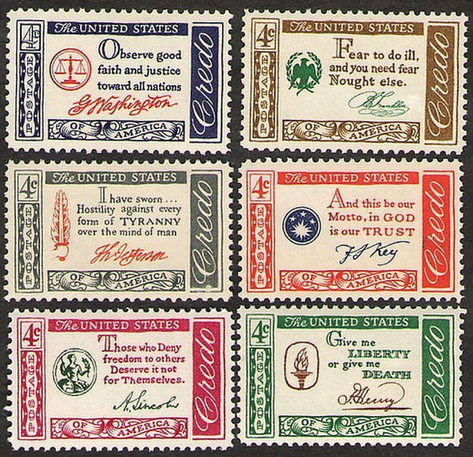 1960年代のヴィンテージアメリカ信条4セント切手 // リンカーン