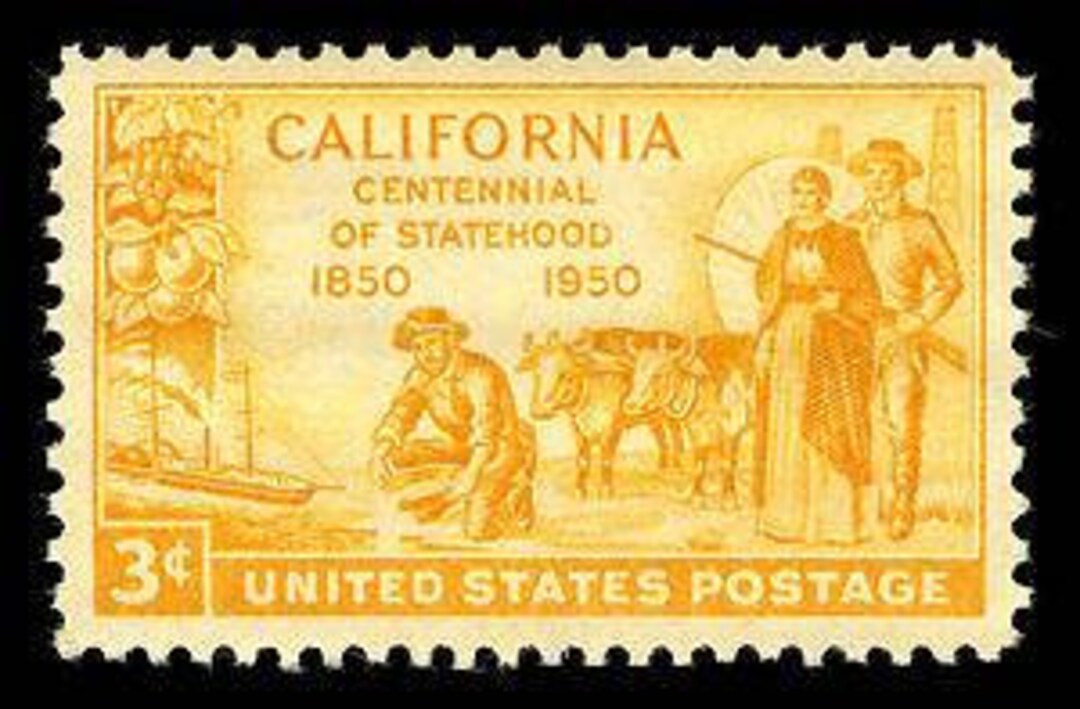 California Centennial Vintage Postage Stamps: 1950, Unused Set of 5 - Etsy