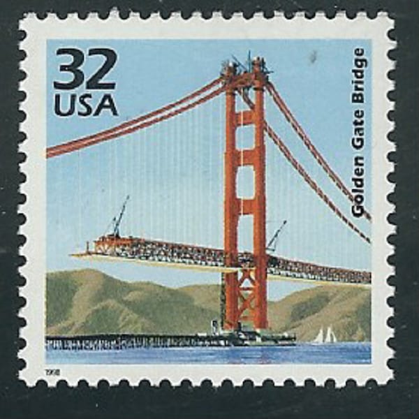 One (1) unused postage stamps - Celebrate the Century 1930s - Golden Gate Bridge // 32 cent stamp