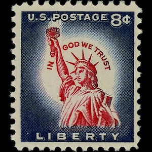 Cinq 5 timbres-poste américains inutilisés - Statue de la Liberté 8c // Timbres 8 cents // Valeur faciale 0,40