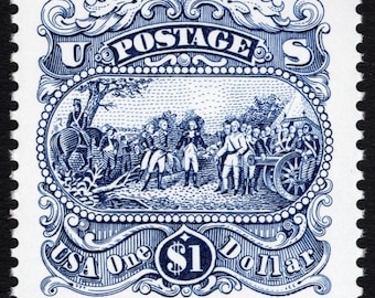 Vintage 1994 Surrender of Burgoyne 1 dollar stamp // Face value 1.00