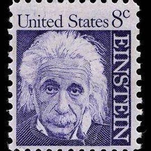 Cinco sellos postales antiguos sin usar: sellos de 8 centavos de Einstein // Valor nominal 0,40