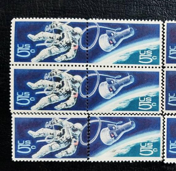 Ten 10 Vintage Unused Space Postage Stamps Space Walk Etsy