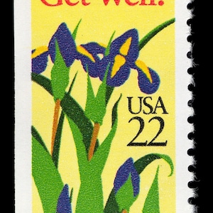 Timbre 1 Get Well 22c // timbres-poste inutilisés vintage // timbres de 22 cents