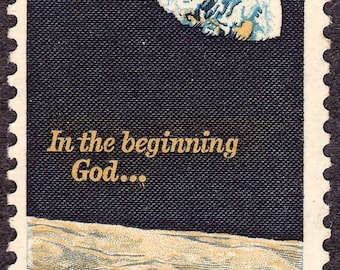 Vintage 1969 Apollo 8 Stamps 6c // Set of five, unused 6 Cent Stamps