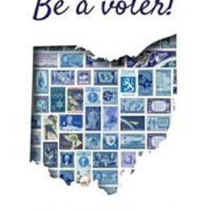 Postcards to Voters printable template: Blue Ohio